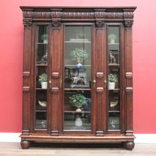 Load image into Gallery viewer, Antique Dutch Bookcase, Oak and Glass Door Bookcase, China Display Cabinet B11068