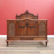Load image into Gallery viewer, Antique French Walnut and Cane Insert Double Bed. Antique French Bed with Slats B10844`