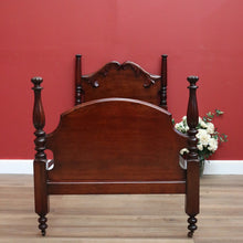 Load image into Gallery viewer, Antique Australian Cedar Single Carved Bed, Head, Foot and rails.
