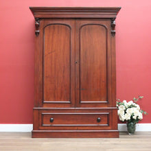 Load image into Gallery viewer, x SOLD Antique Australian Cedar Gentleman's Press, 2 Door Wardrobe Blanket Box Base B10741