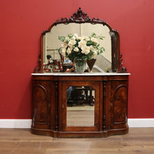 Load image into Gallery viewer, x SOLD Antique English Credenza, or Marble Top , Mirror Back Sideboard or Hall Cabinet