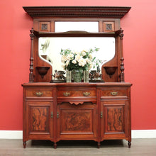 Load image into Gallery viewer, x SOLD Antique English Sideboard, Walnut Mirror Back Sideboard Cabinet Cupboard. B9875