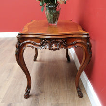 Load image into Gallery viewer, x SOLD Antique French Walnut Centre Table, Hall, Foyer, Sofa Table Carved Apron & Legs  B10644