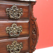 Load image into Gallery viewer, x SOLD Vintage French Mahogany 4 Drawer Carved Bedroom Hallway Chest of Drawers Cabinet B10704