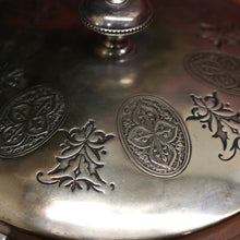 Load image into Gallery viewer, x SOLD Antique Silver Plate Biscuit Barrel Lift Lid Embossed Body Antique Lidded Vessel. B11244