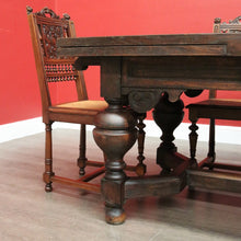 Load image into Gallery viewer, x SOLD Antique French Table, French Oak 2 Leaf Extension Dining Kitchen Table Stretcher B10449