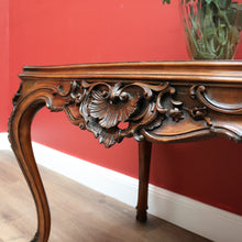 Load image into Gallery viewer, x SOLD Antique French Walnut Centre Table, Hall, Foyer, Sofa Table Carved Apron & Legs  B10644