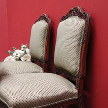 Load image into Gallery viewer, x SOLD Set of 4 Antique Chairs, Antique French Dining or Kitchen Chairs. Olive Fabric B11163