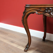 Load image into Gallery viewer, x SOLD Antique French Walnut Centre Table, Hall, Foyer, Sofa Table Carved Apron & Legs  B10644