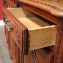Load image into Gallery viewer, x SOLD French Breakfront 4 Door Oak Sideboard Cabinet with 2 Drawers Parquetry Top B10459