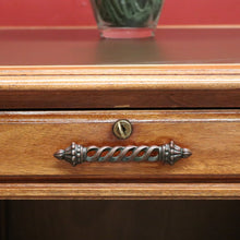 Load image into Gallery viewer, x SOLD Vintage Australian Office Desk, Walnut and Gilt Tooled Leather Eight Drawer Desk. B11168