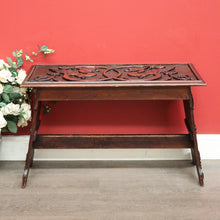 Load image into Gallery viewer, x SOLD Antique English Table, Lamp Side Table Japanese Dragon Relief Carving to seat. B9746