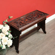 Load image into Gallery viewer, x SOLD Antique English Table, Lamp Side Table Japanese Dragon Relief Carving to seat. B9746