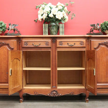 Load image into Gallery viewer, x SOLD French Breakfront 4 Door Oak Sideboard Cabinet with 2 Drawers Parquetry Top B10459