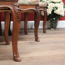 Load image into Gallery viewer, x SOLD Set of 6 Antique French Dining Chairs, 6 Kitchen Chairs, Tapestry Seat Chairs B11023