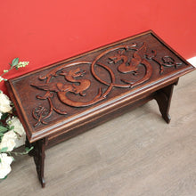 Load image into Gallery viewer, x SOLD Antique English Table, Lamp Side Table Japanese Dragon Relief Carving to seat. B9746