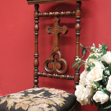 Load image into Gallery viewer, x SOLD Antique French Prayer Chair, Home Worship Kneeler for Prayer. Tapestry Seat Rest B11190