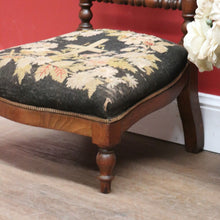 Load image into Gallery viewer, x SOLD Antique French Prayer Chair, Home Worship Kneeler for Prayer. Tapestry Seat Rest B11190
