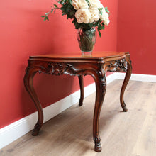 Load image into Gallery viewer, x SOLD Antique French Walnut Centre Table, Hall, Foyer, Sofa Table Carved Apron & Legs  B10644