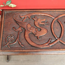 Load image into Gallery viewer, x SOLD Antique English Table, Lamp Side Table Japanese Dragon Relief Carving to seat. B9746