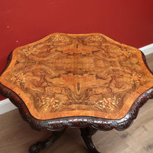 Load image into Gallery viewer, x SOLD Antique English Table, Burr Walnut and Inlay Sofa Table Side Table or Lamp Table B11255