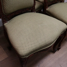 Load image into Gallery viewer, x SOLD Set of 4 Antique Chairs, Antique French Dining or Kitchen Chairs. Olive Fabric B11163