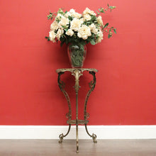 Load image into Gallery viewer, Antique French Jardiniere Stand, French Brass 2 Tier Plant Stand Side Lamp Table B10481