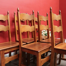 Load image into Gallery viewer, x SOLD Set of 6 Dining Chairs, Antique French Oak Kitchen Chairs, Ladder Back Chairs B10504