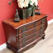 Load image into Gallery viewer, x SOLD Vintage French Mahogany 4 Drawer Carved Bedroom Hallway Chest of Drawers Cabinet B10704