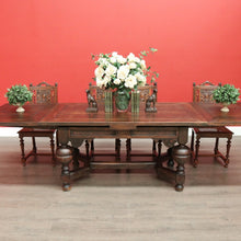 Load image into Gallery viewer, x SOLD Antique French Table, French Oak 2 Leaf Extension Dining Kitchen Table Stretcher B10449