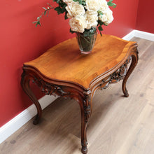 Load image into Gallery viewer, x SOLD Antique French Walnut Centre Table, Hall, Foyer, Sofa Table Carved Apron & Legs  B10644