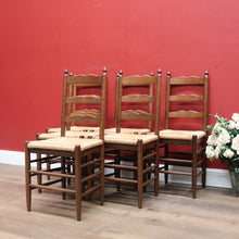 Load image into Gallery viewer, x SOLD Set of Six Antique French Dining Chairs, or Six Kitchen Chairs with Rush Seats B10945