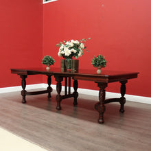 Load image into Gallery viewer, x SOLD Antique French Mahogany Dining Table, Kitchen Table with 3 Extension Leaves. B9874
