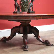 Load image into Gallery viewer, x SOLD Antique English Coffee Table, Victorian Single Pedestal Four Leg Coffee Table B11056