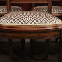 Load image into Gallery viewer, x SOLD Set of 8 Antique French Dining Chairs or Kitchen Chairs, Fabric Backs and Seats. B10516