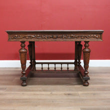 Load image into Gallery viewer, x SOLD Antique French Desk, Stretcher Base Desk or Table for Four. Antique Office Desk B10870