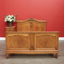 Load image into Gallery viewer, x SOLD Double Bed, Antique French Oak and Gilt Brass Bed, Tunbridge Ware, Slats incl. B10466