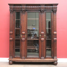 Load image into Gallery viewer, x SOLD Antique Dutch Bookcase, Oak and Glass Door Bookcase, China Display Cabinet B11068