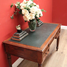 Load image into Gallery viewer, x SOLD Antique French Oak and Leather Office Desk, 4 Drawer Office Desk with Turned Leg B10722