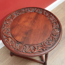 Load image into Gallery viewer, x SOLD Antique English Walnut Lamp Table, Side, Wine Table or Bedside Table Carved Top B11106