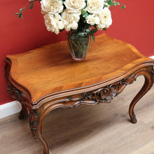 Load image into Gallery viewer, x SOLD Antique French Walnut Centre Table, Hall, Foyer, Sofa Table Carved Apron & Legs  B10644