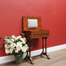 Load image into Gallery viewer, x SOLD Antique French Mahogany Sewing Table, Bedside Table, Lamp, Side Table, Lift Lid B10687