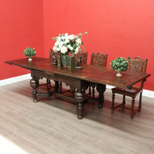 Load image into Gallery viewer, x SOLD Antique French Table, French Oak 2 Leaf Extension Dining Kitchen Table Stretcher B10449