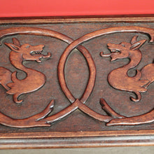 Load image into Gallery viewer, x SOLD Antique English Table, Lamp Side Table Japanese Dragon Relief Carving to seat. B9746