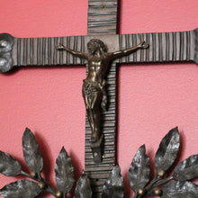 Load image into Gallery viewer, x SOLD Vintage French Cross Crucifix, Brass Church Cross, Crown of Thorns Jesus B10636