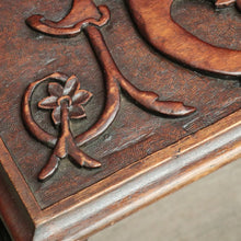 Load image into Gallery viewer, x SOLD Antique English Table, Lamp Side Table Japanese Dragon Relief Carving to seat. B9746