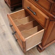 Load image into Gallery viewer, x SOLD Vintage Australian Office Desk, Walnut and Gilt Tooled Leather Eight Drawer Desk. B11168