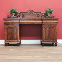 Load image into Gallery viewer, Antique English Mahogany Sideboard Antique Inverted Twin Pedestal Sideboard B10984
