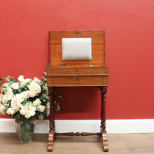 Load image into Gallery viewer, x SOLD Antique French Mahogany Sewing Table, Bedside Table, Lamp, Side Table, Lift Lid B10687