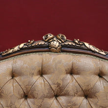 Load image into Gallery viewer, x SOLD Vintage Italian Three Seat Lounge, Button Back Walnut and Fabric Lounge, Cushion B11050